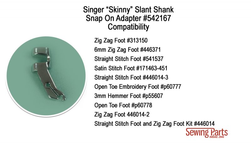DREAMSTITCH 446371 Snap On 6mm Zig Zag (Zigzag) Presser Foot for Singer  Sewing Machine 446371