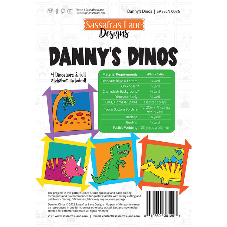 Danny's Dinos Quilt Pattern image # 104378