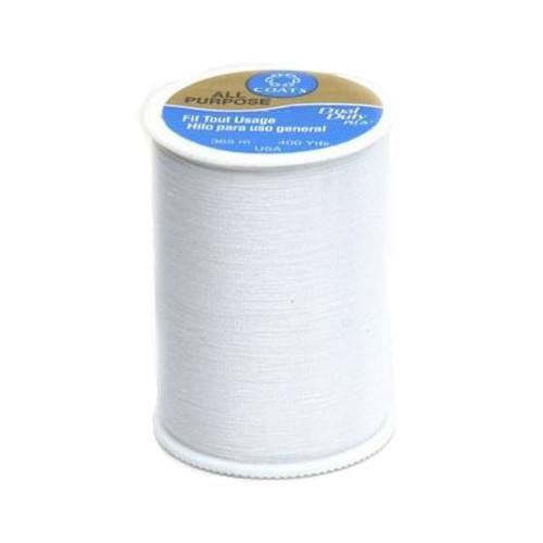 Dual Duty General Purpose Thread, White, Coats & Clark 400yd image # 42726