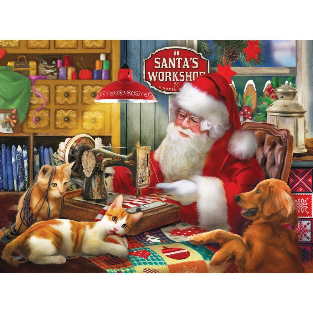 Santas Quilting Workshop 1000pc Jigsaw Puzzle image # 80732