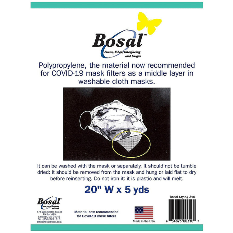 Bosal Polypropylene for Mask Filters (20" x 5yds) image # 72727