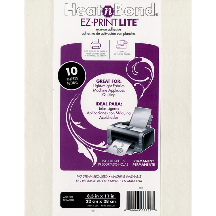 Heat N Bond EZ Print Fusible Sheets (10pk), 8-1/2in by 11in image # 64102