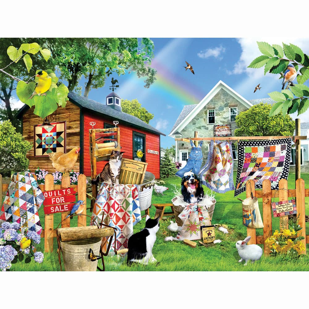 Wash Day Quilts 500pc Jigsaw Puzzle image # 109238