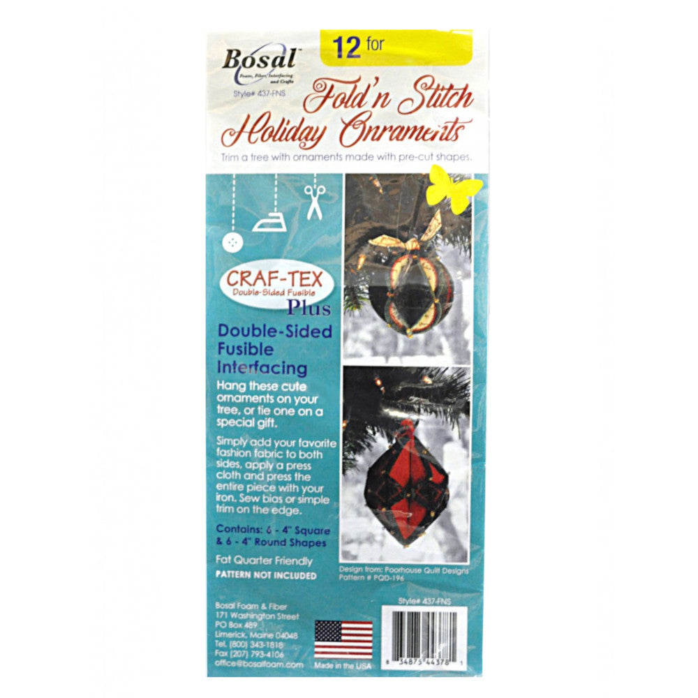 Bosal, Craf-Tex Double Sided Fusible Plus - Fold 'N Stitch Ornaments image # 53918