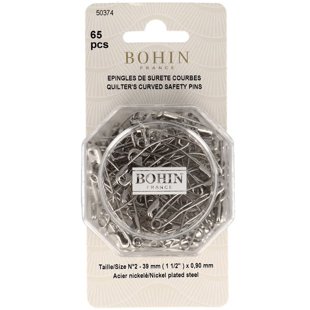 Bohin Quilter's Curved Safety Pins, 1-1/2" (65pk) image # 85928