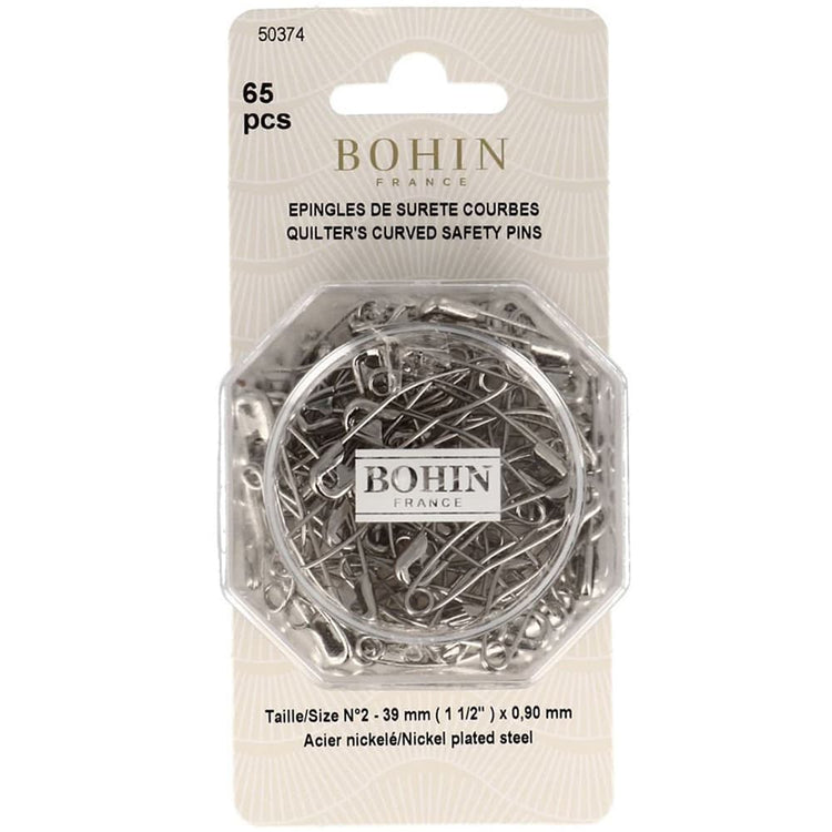 Bohin Quilter's Curved Safety Pins, 1-1/2" (65pk) image # 85928