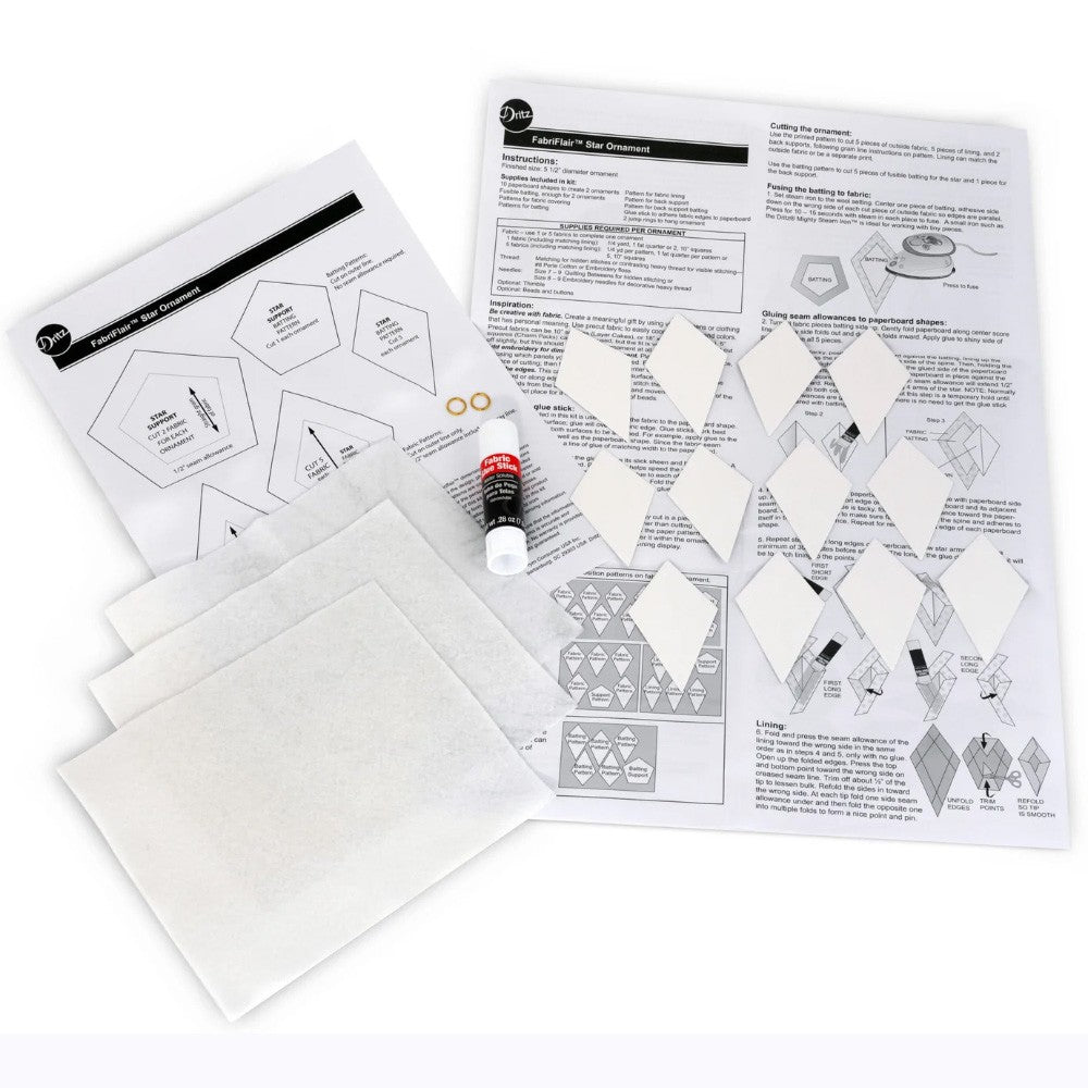 FabriFlair Star Ornament Kit, Dritz image # 102823