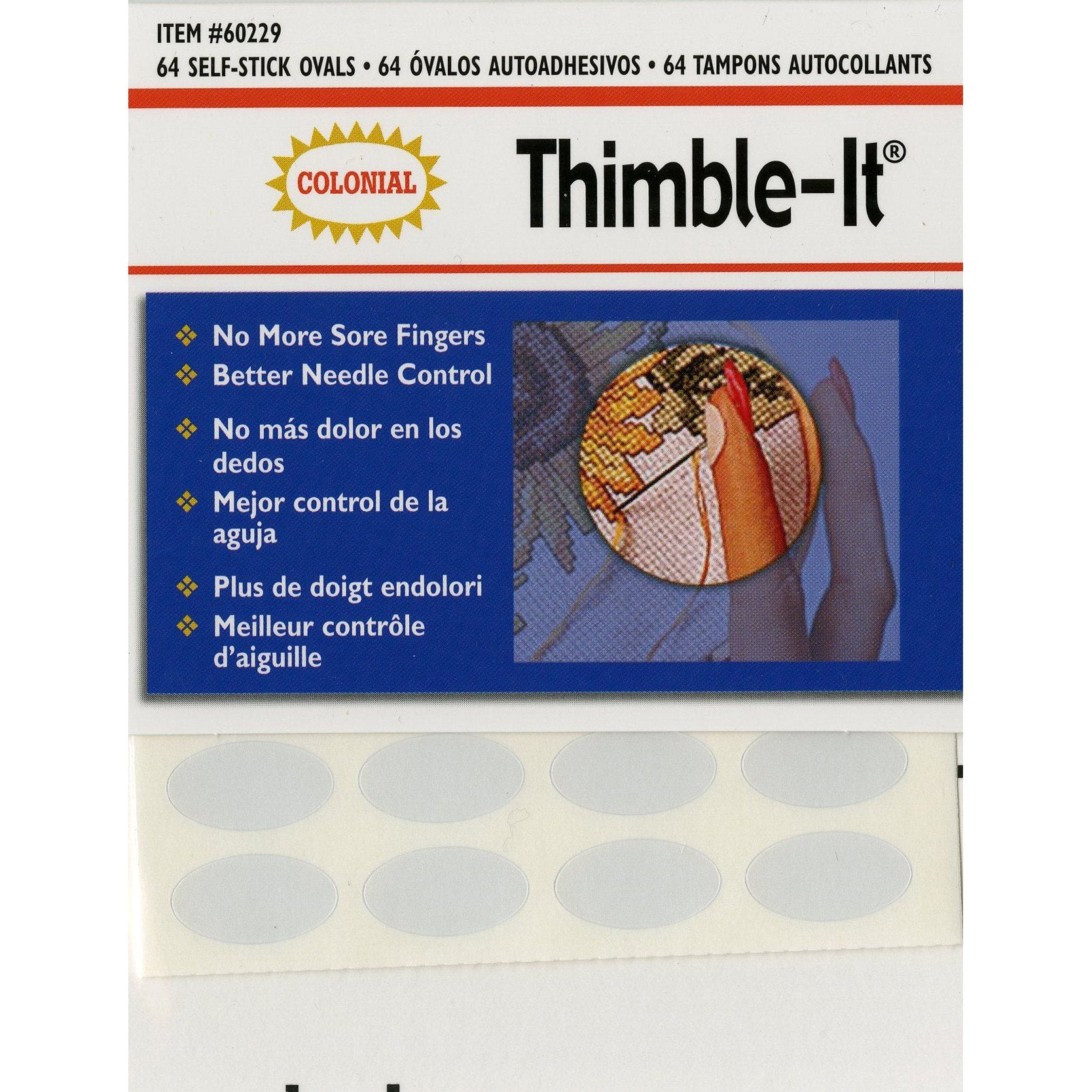 Thimble-It, Self-Stick Oval Pads (64pk), Colonial Needle image # 37574