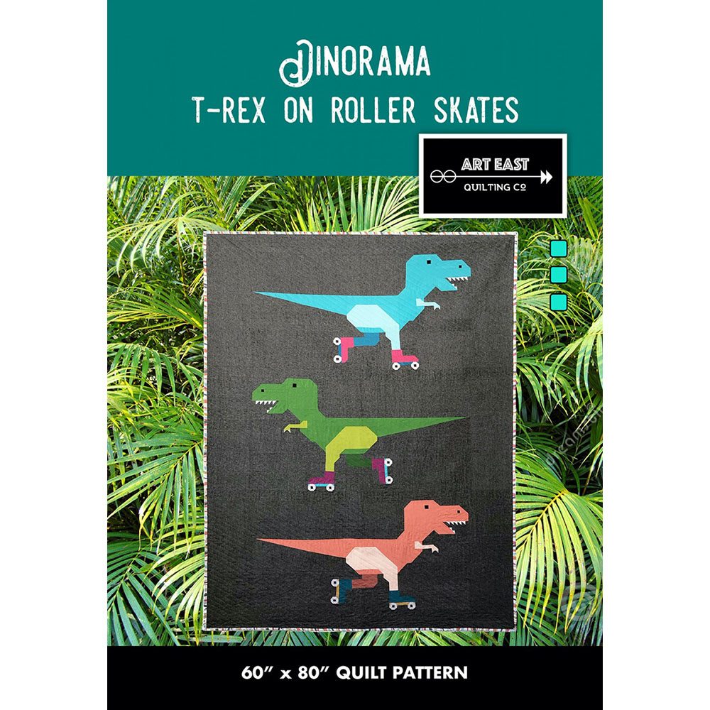 Dinorama - T-Rex On Roller Skates Quilt Pattern image # 71305