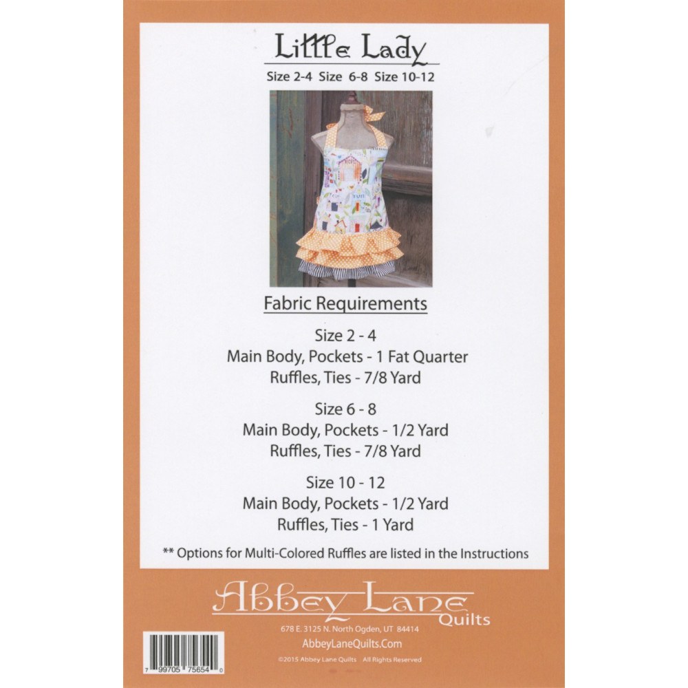 Little Lady Apron Pattern - Sizes 2-12 image # 55371