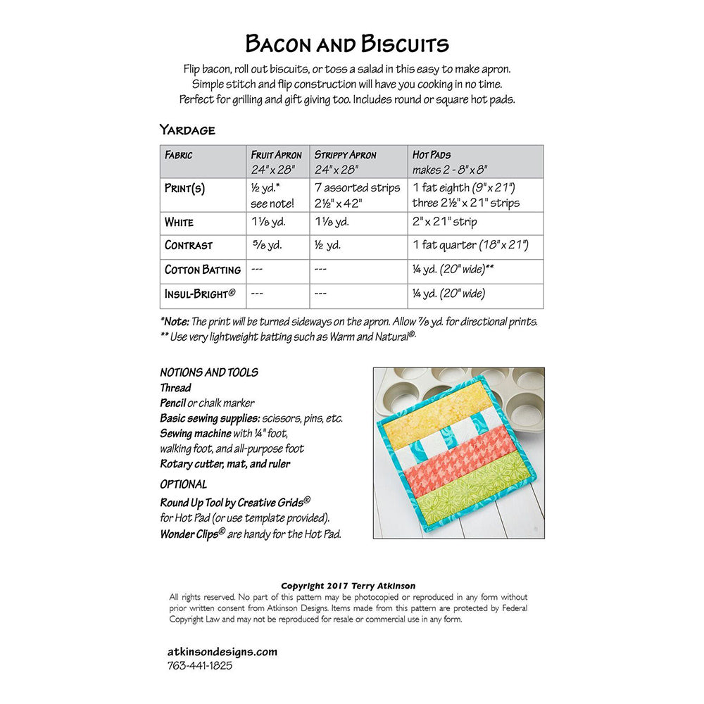 Bacon and Biscuits Apron Pattern image # 63484