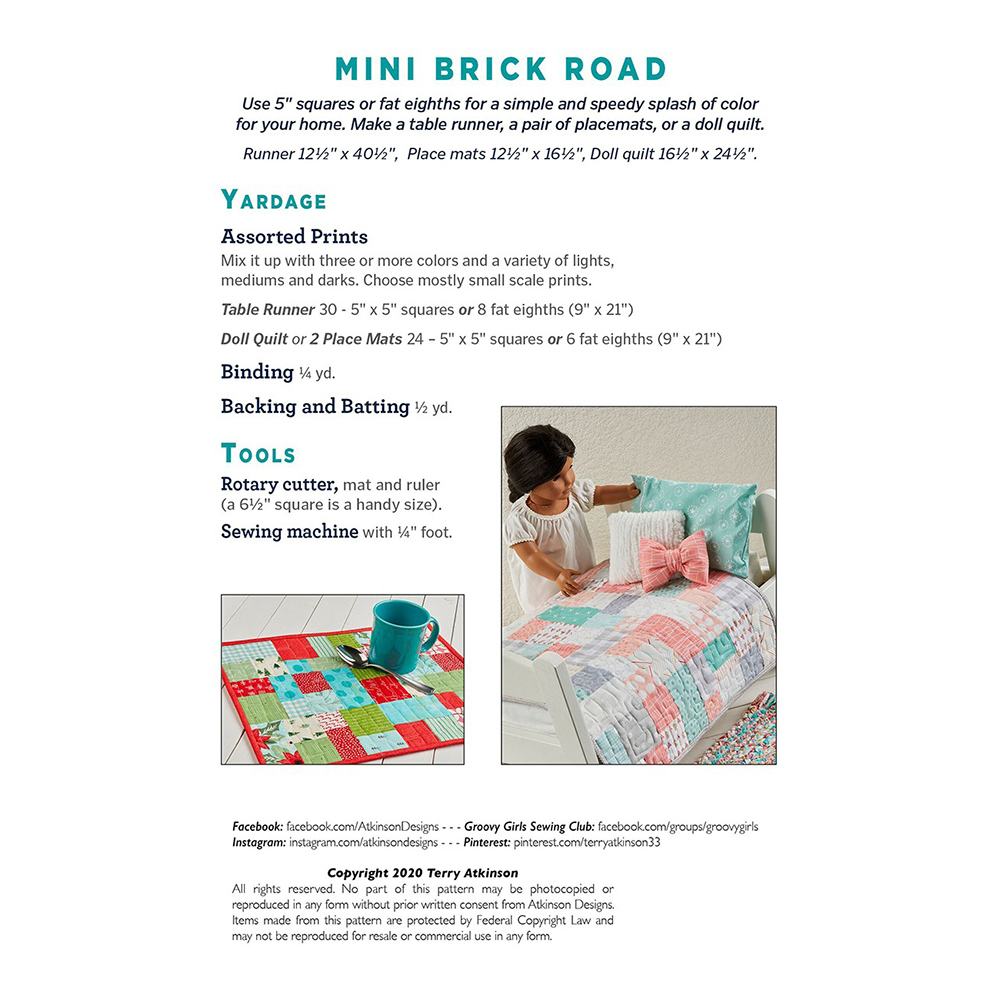 Mini Brick Road Table Runner Pattern image # 74535