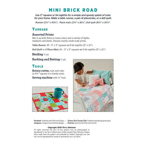 Mini Brick Road Table Runner Pattern image # 74535