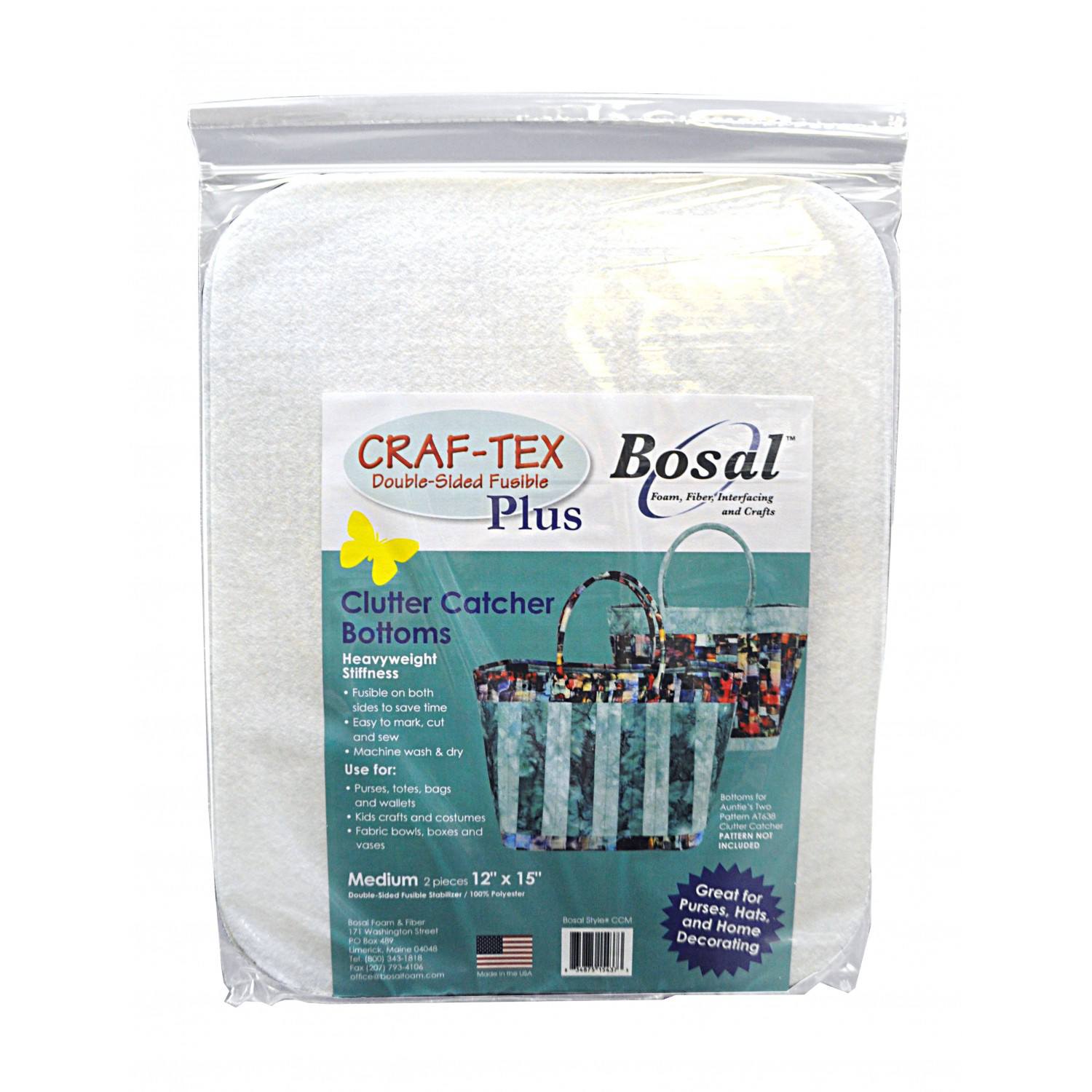 Bosal Craf-Tex, Double-Sided Fusible Plus, Medium Bag Bottoms (2pk) image # 52605