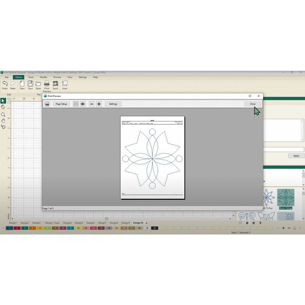 Babylock ProStitcher Designer Long Arm Quilting Software image # 101892