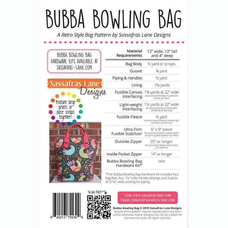 Bubba Bowling Bag Pattern image # 105113