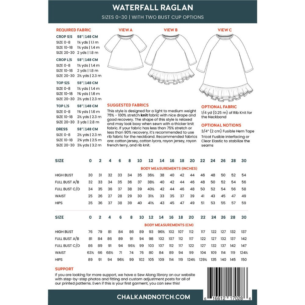 Chalk & Notch Waterfall Raglan Pattern image # 83199