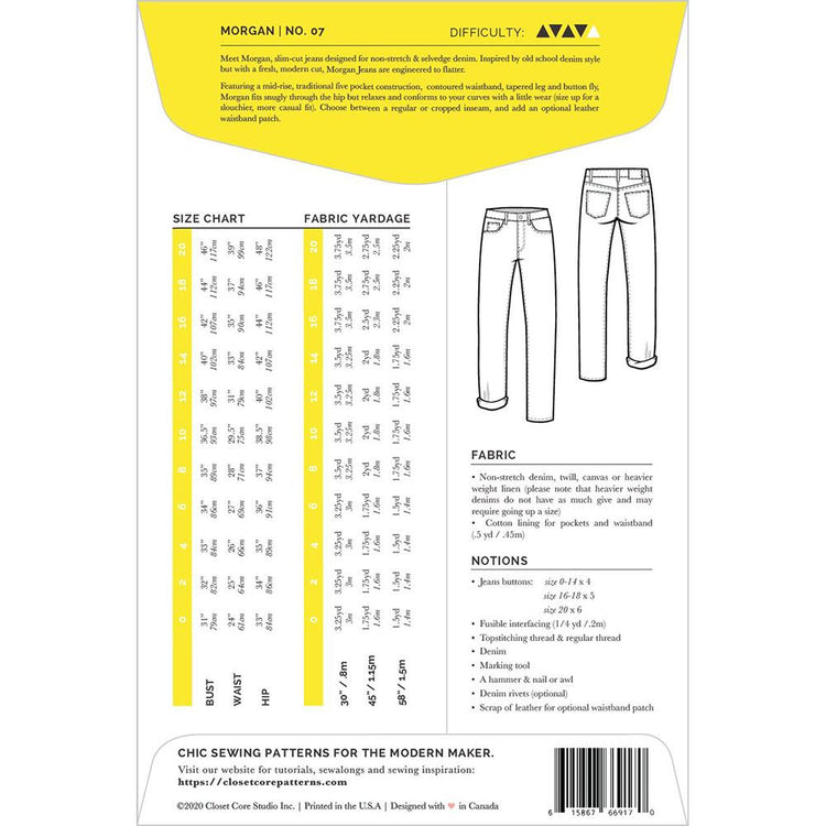 Morgan Boyfriend Jeans Pattern, Closet Core Patterns image # 68894