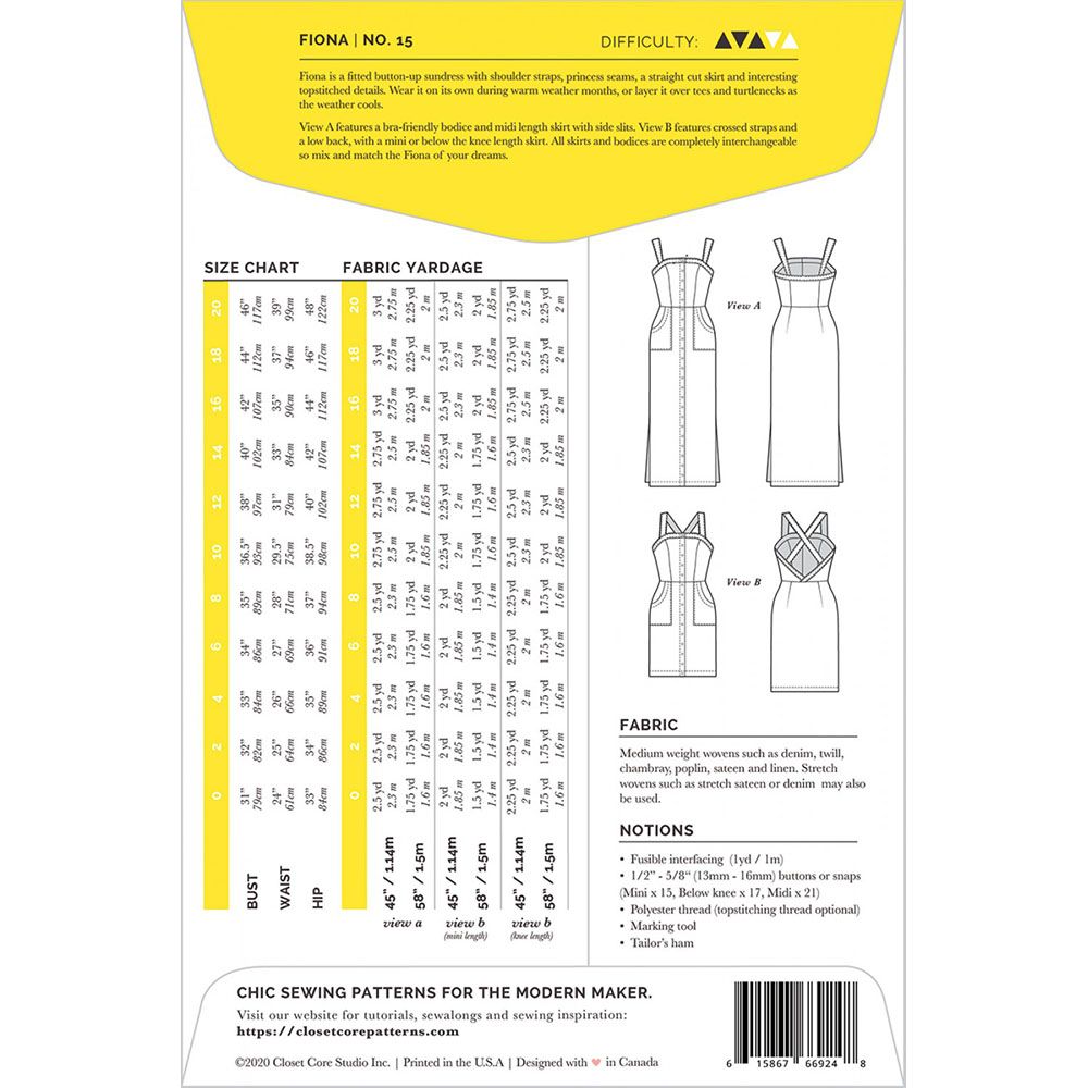 Fiona Sundress Pattern, Closet Core Patterns image # 68875