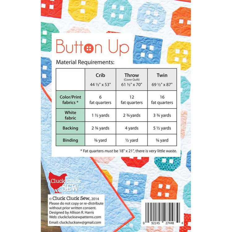 Button Up Quilt Pattern image # 78268