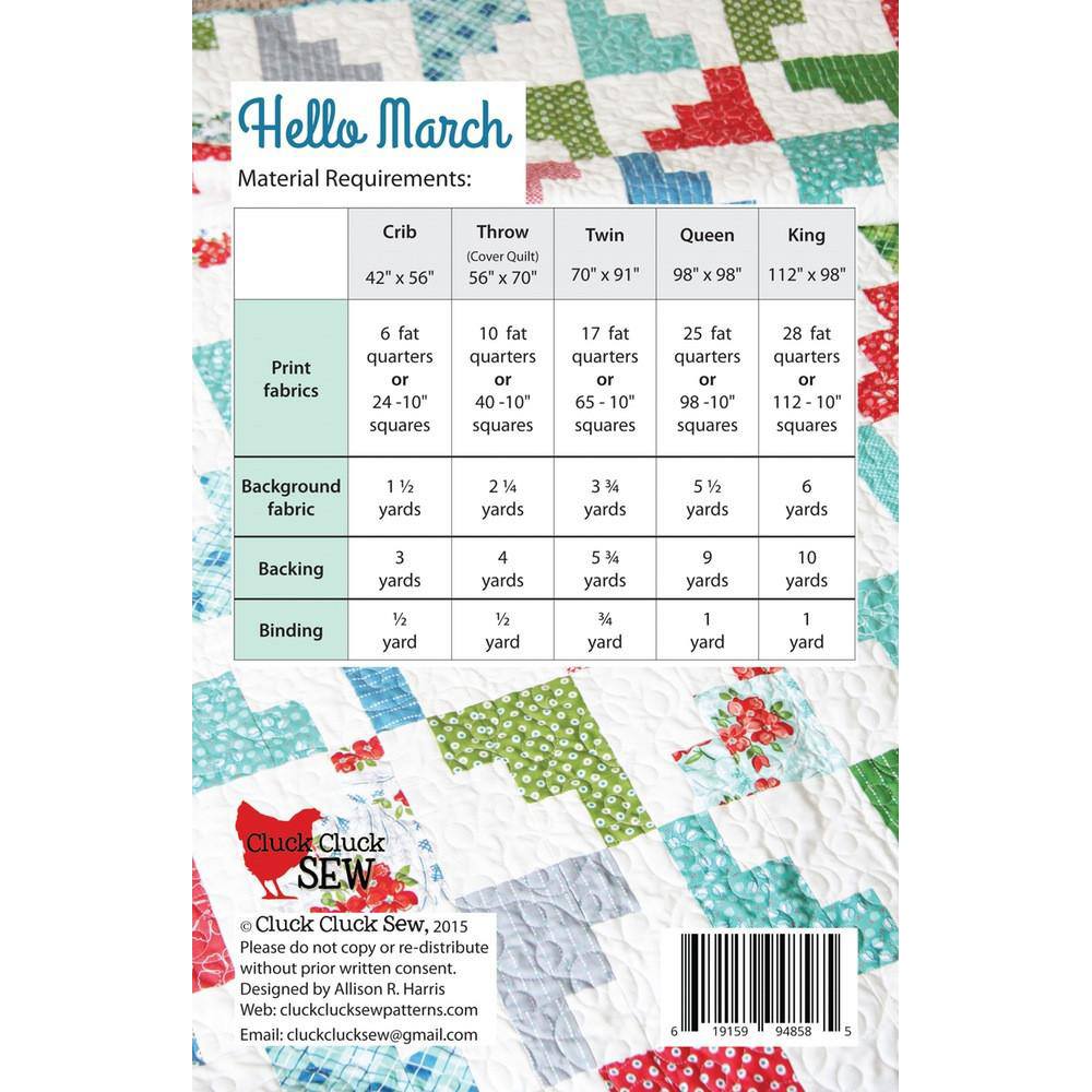 Hello March Quilt Pattern image # 77980