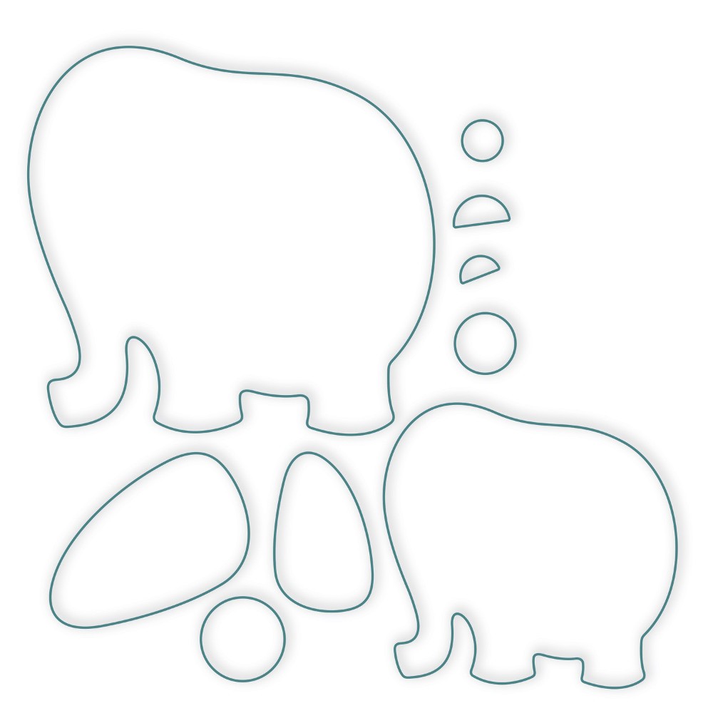 Crafter's Edge, Mama and Baby Elephant 9 Piece Die Set image # 50330