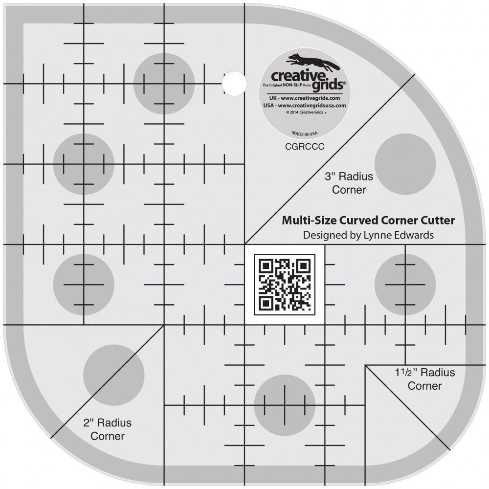 Non-Slip Curved Corner Cutter Ruler, Creative Grids image # 28971