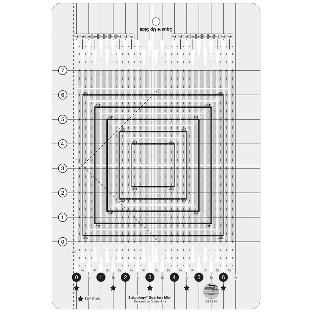 Creative Grids Stripology Quarters Mini Quilt Ruler image # 113007