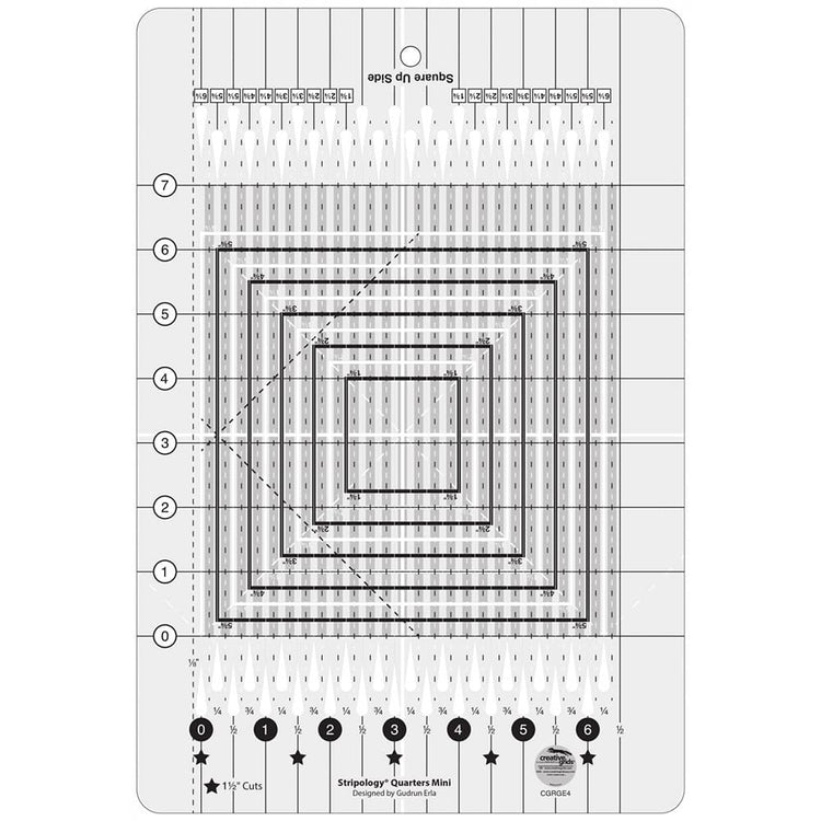 Creative Grids Stripology Quarters Mini Quilt Ruler image # 113007