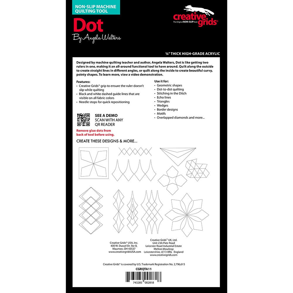 Dot Machine Quilting Template Ruler, Creative Grids image # 96160