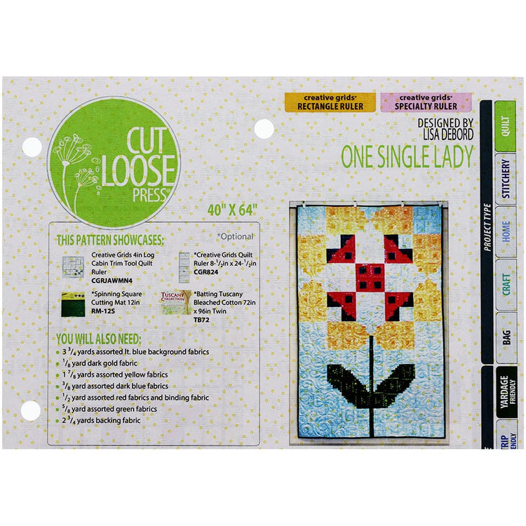 Cut Loose Press, One Single Lady Quilt Pattern