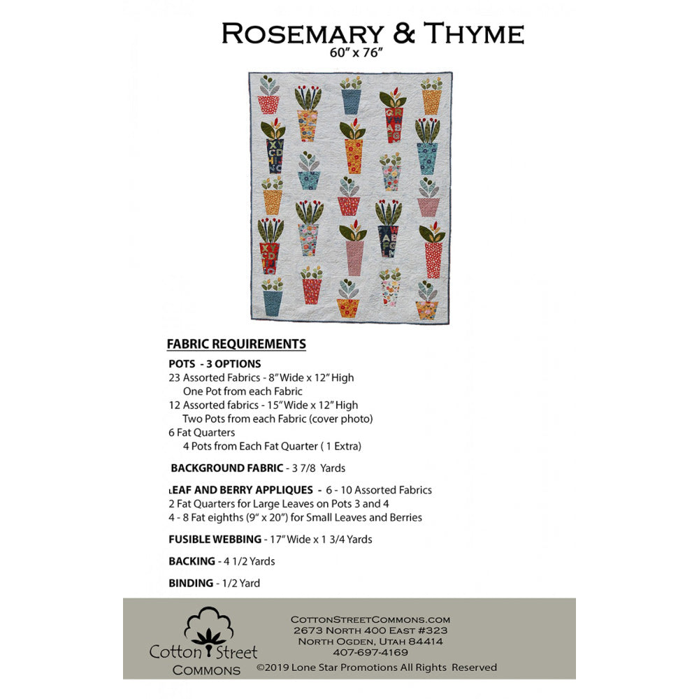 Rosemary & Thyme Quilt Pattern image # 79930