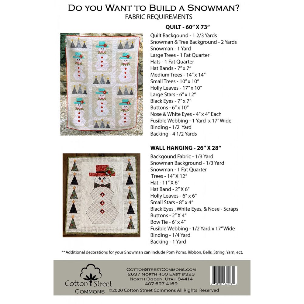 Do You Want to Sew A Snowman Quilt Pattern image # 80042