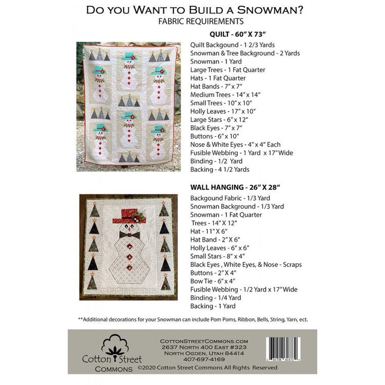 Do You Want to Sew A Snowman Quilt Pattern