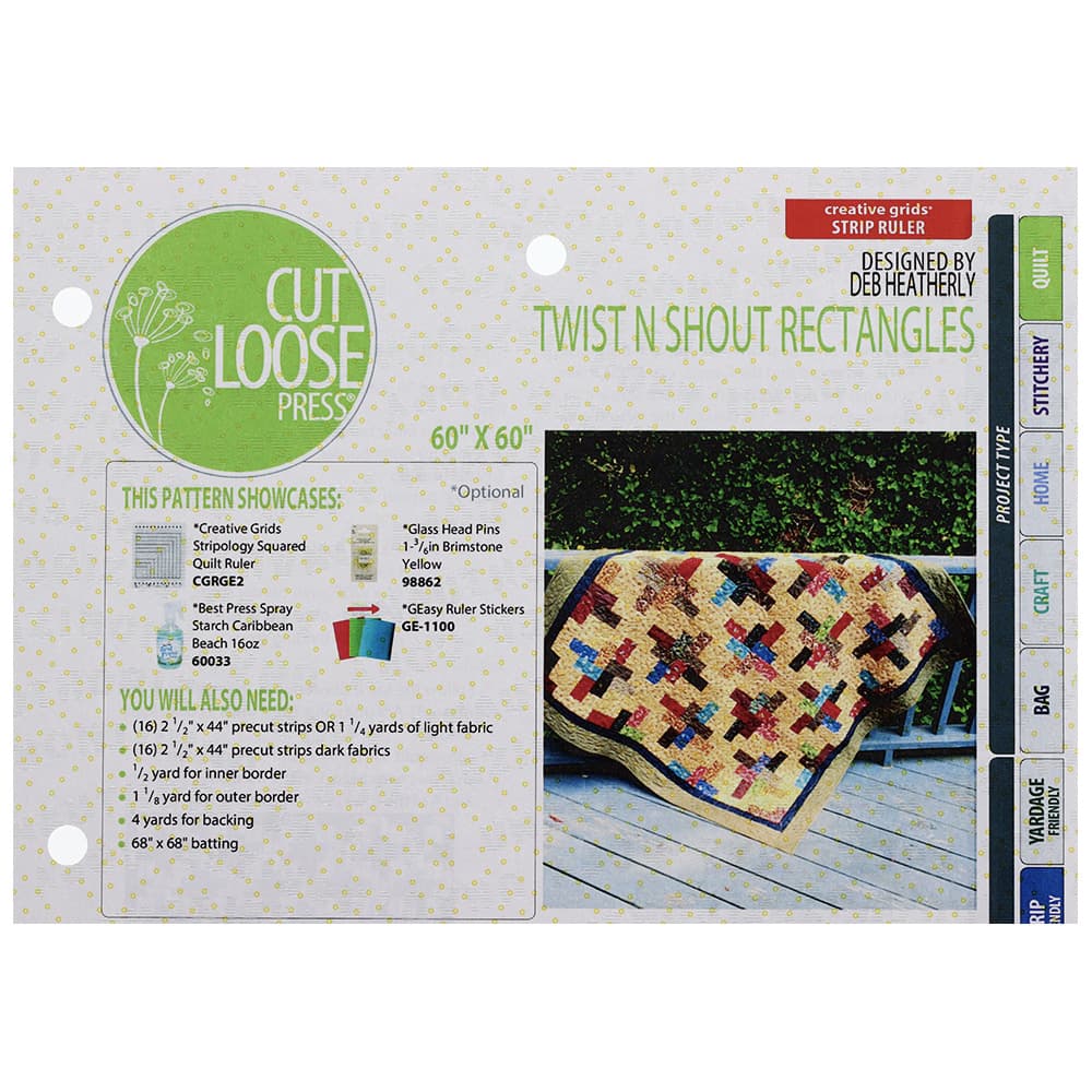 Cut Loose Press, Twist n Shout Rectangles Quilt Pattern image # 96758