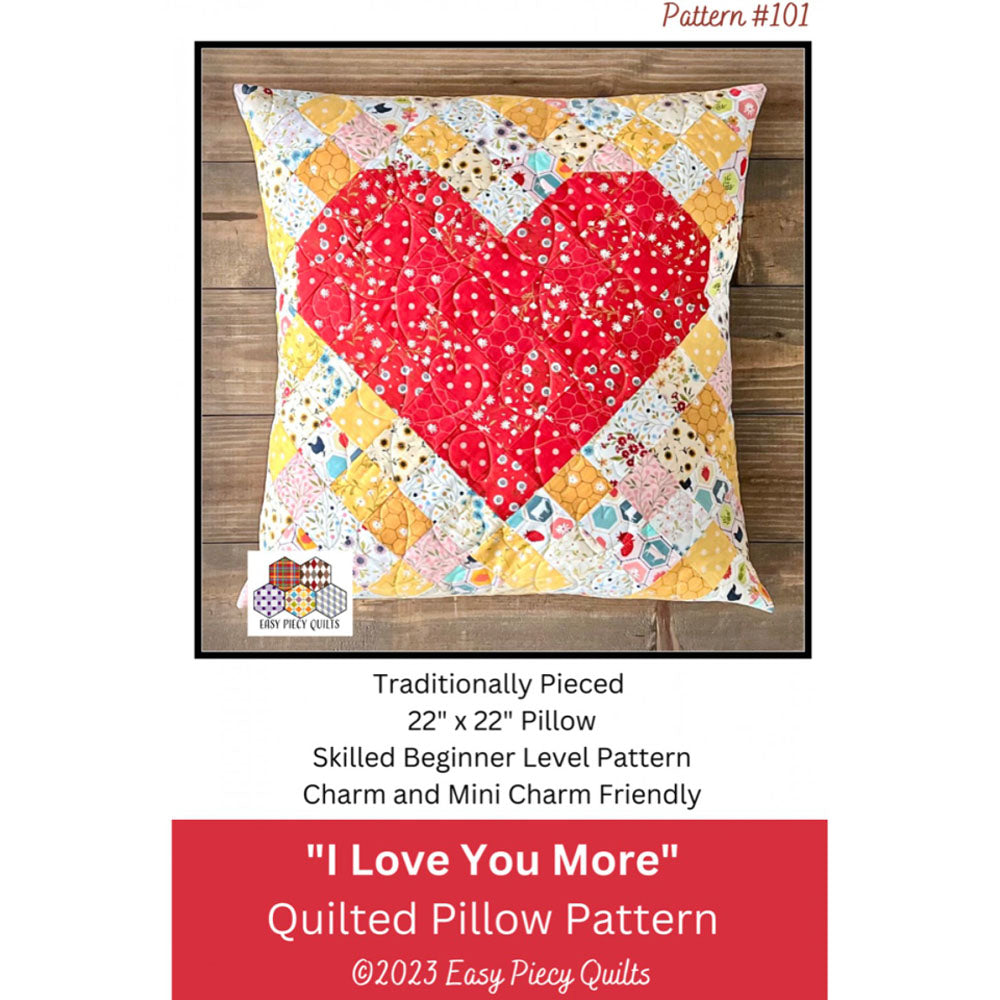 I Love You More Quilted Pillow Pattern image # 123654