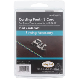 Cording Foot (3 Hole), Babylock #ESG-CF3 image # 78865