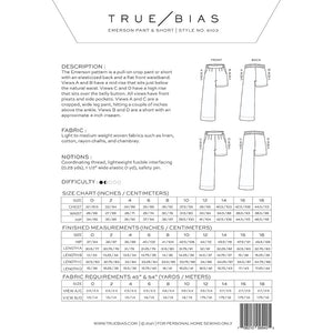 Emerson Pant & Short Pattern - True Bias image # 83894