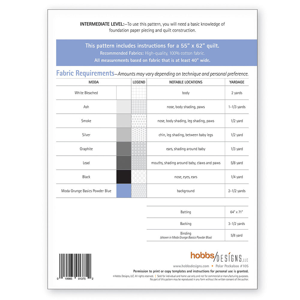 Hobbs Designs, Polar Peekaboo Quilt Pattern image # 73908