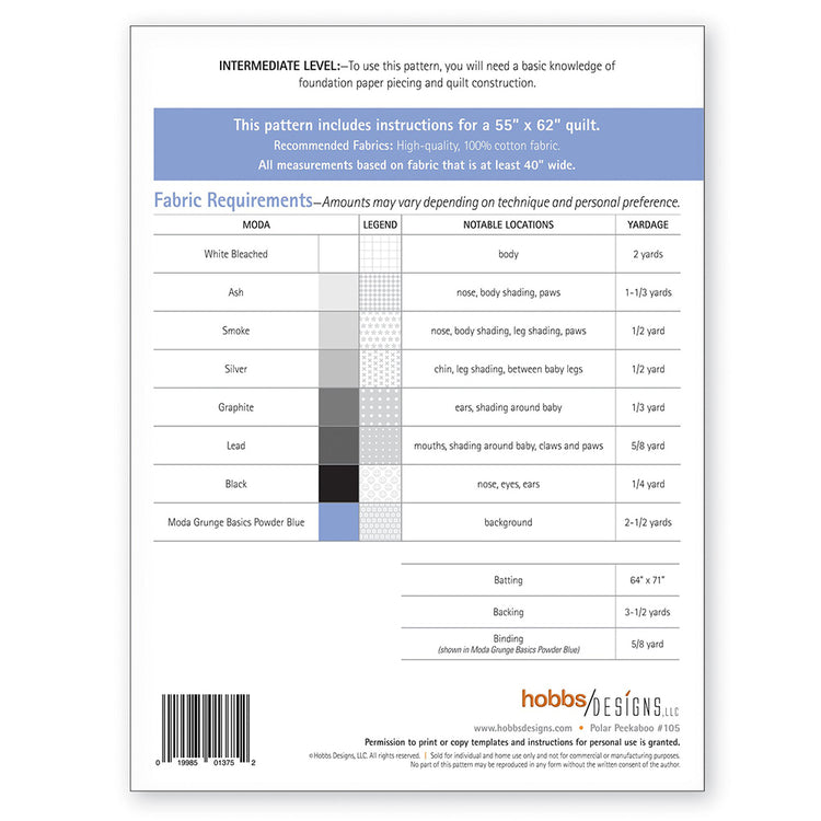 Hobbs Designs, Polar Peekaboo Quilt Pattern image # 73908