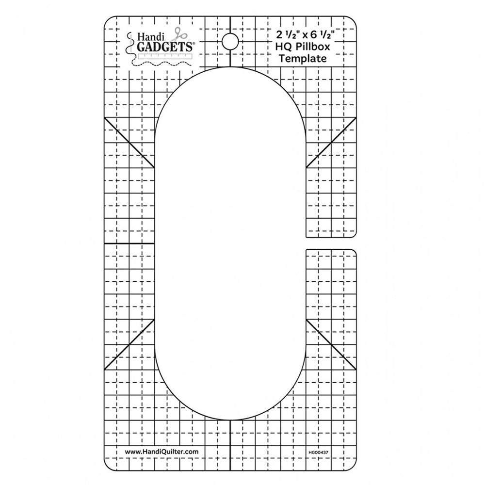 Handi Quilter 2-1/2" x 6-1/2" Pillbox Template Ruler image # 59591