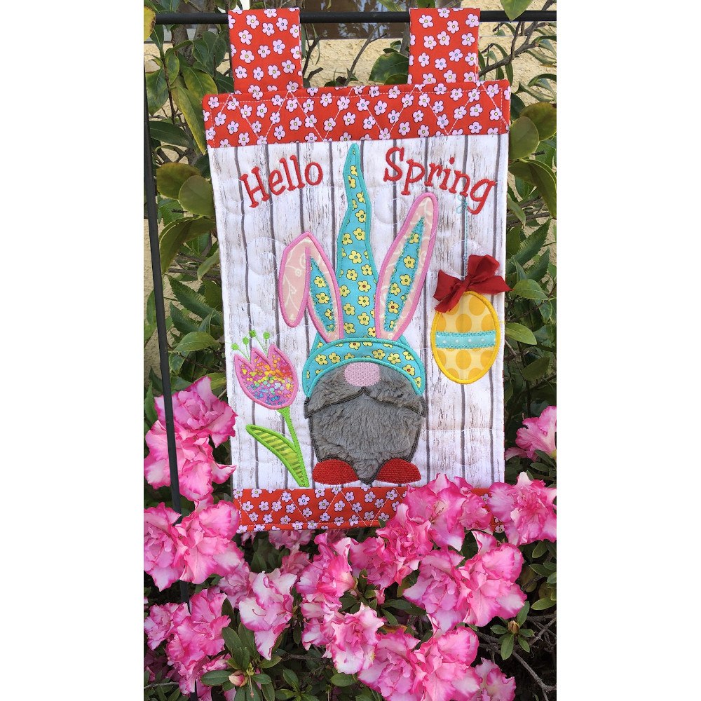 Hello Spring Bunny Gnome Quilt and Flag CD & Pattern, Desiree Designs image # 65920