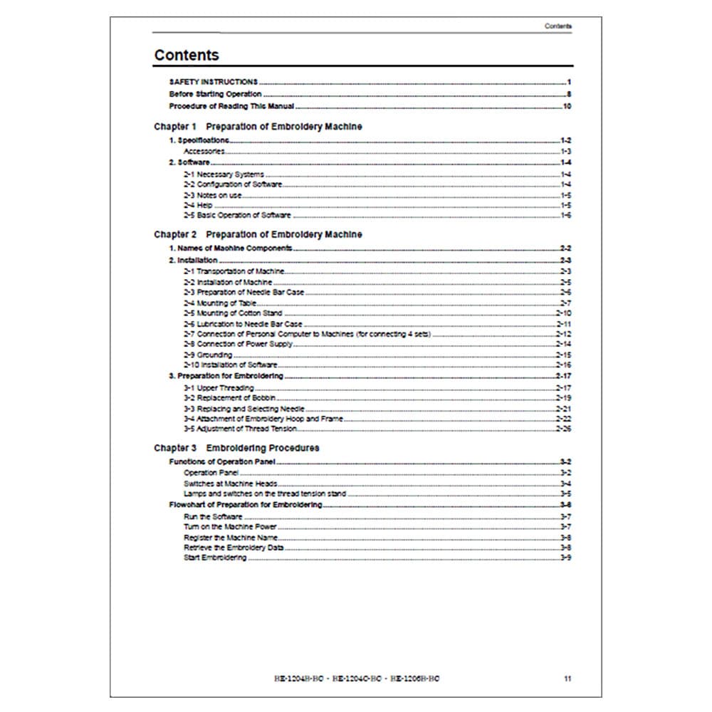 Brother Industrial BAS-1204C-BC Instruction Manual image # 116586