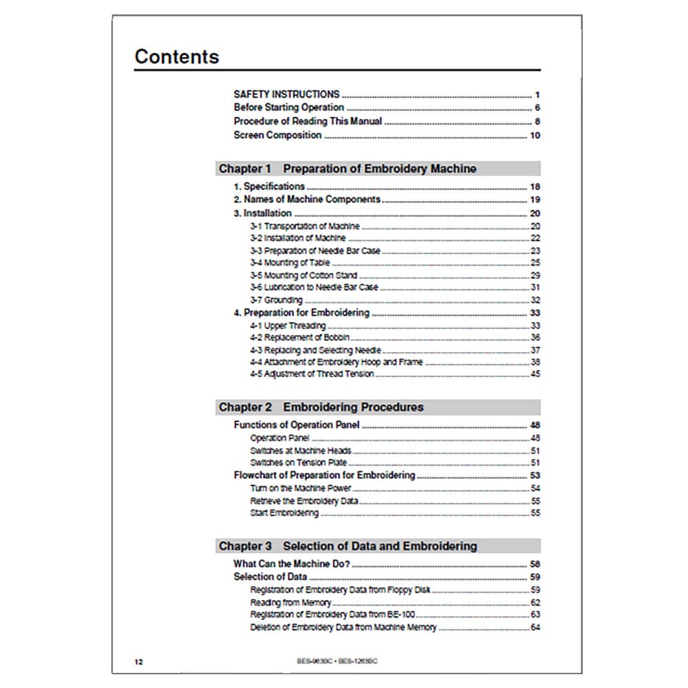 Brother BES-1263BC Instruction Manual image # 115300