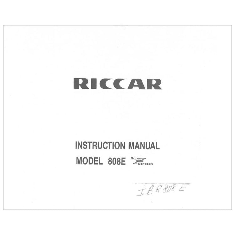 Instruction Manual, Riccar 808 image # 115534