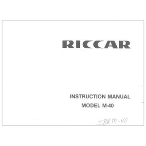 Riccar M40 Instruction Manual image # 115385