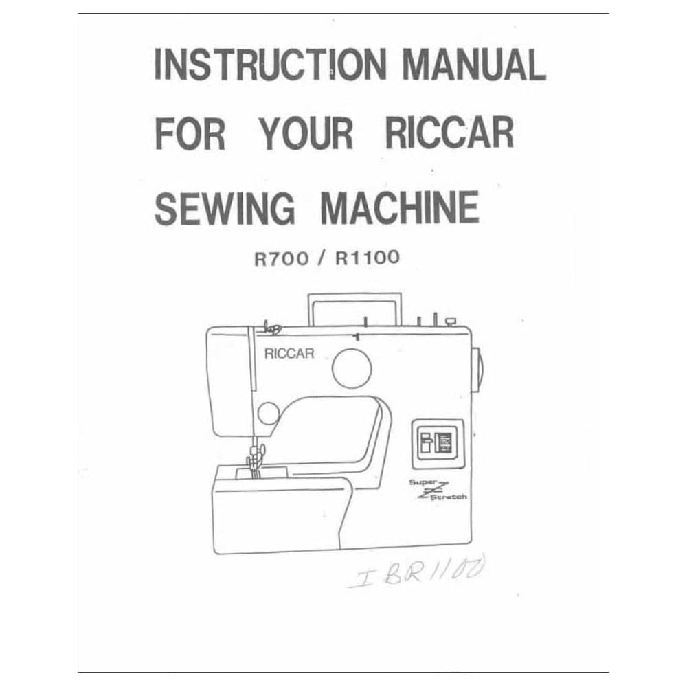 Riccar R1100 Instruction Manual image # 115377