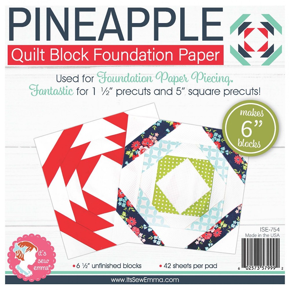 6" Pineapple Quilt Block Foundation Paper Piecing Pad image # 64243