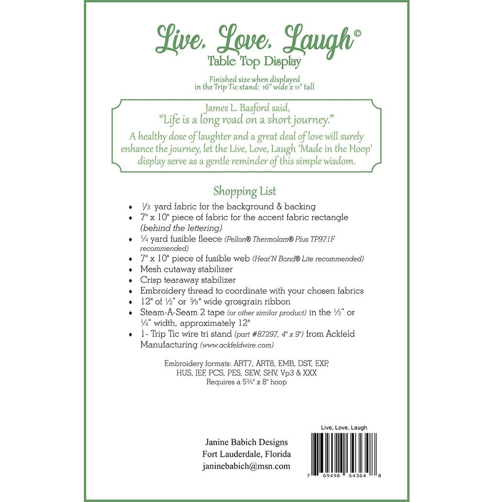 Live Laugh Love Table Top Display Pattern CD image # 46718