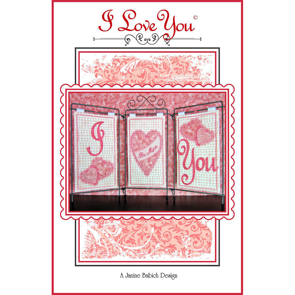 I Love You Embroidery Design CD, Janine Babich Designs image # 39042